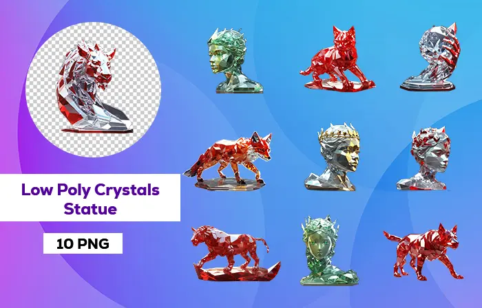Crystal Statue 3D Model Elements image